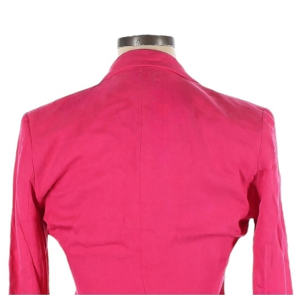 Lauren Ralph Lauren Silk Blazer Hot Pink Size 10 One Button Tailored Barbiecore - Picture 4 of 10